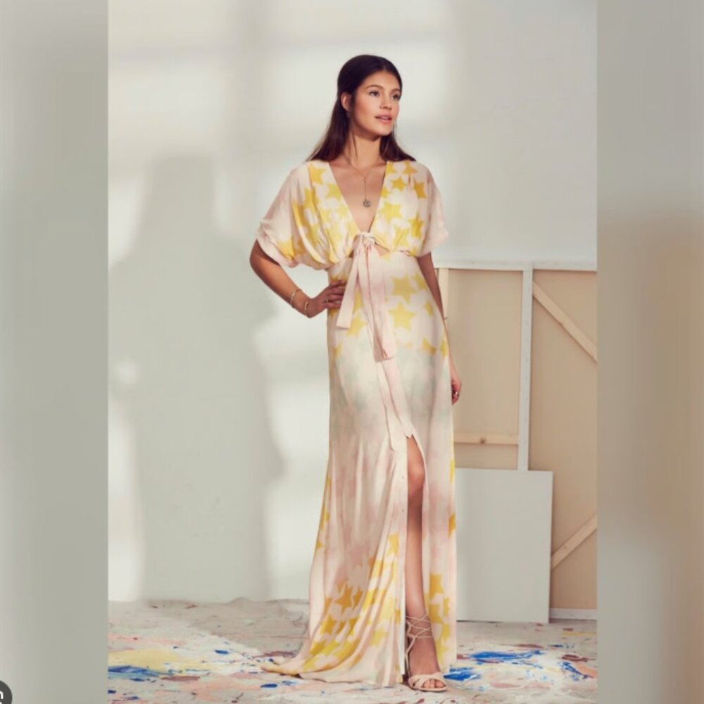 Mara Hoffman Tie Front Dress in Star Blast